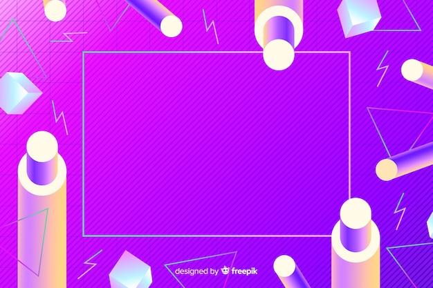 80 style background with geometric shapes Free Vector