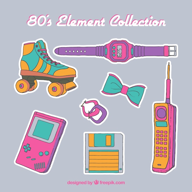 80s element collection Vector | Free Download