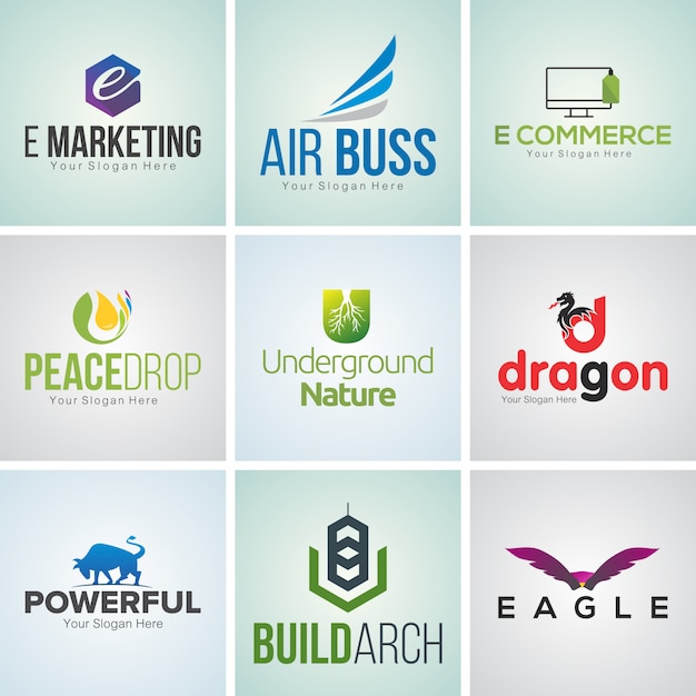 Download Free 9 Creative Corporate Logo Design Template Set Premium Vector Use our free logo maker to create a logo and build your brand. Put your logo on business cards, promotional products, or your website for brand visibility.