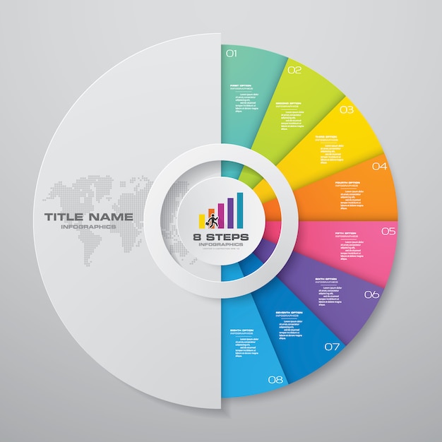 9 steps cycle chart infographics elements. Premium Vector