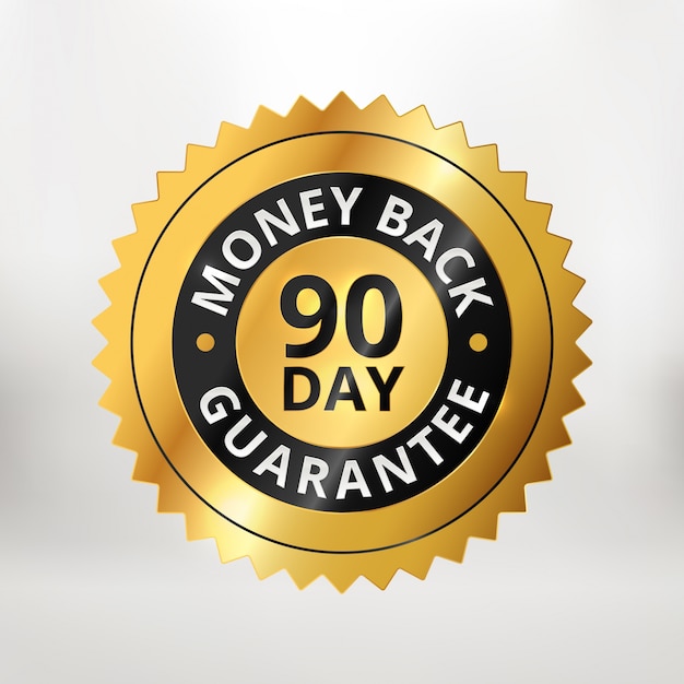 90 day money back guarantee label | Premium Vector