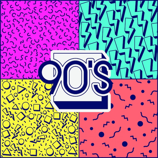 Premium Vector | 90s decade label retro