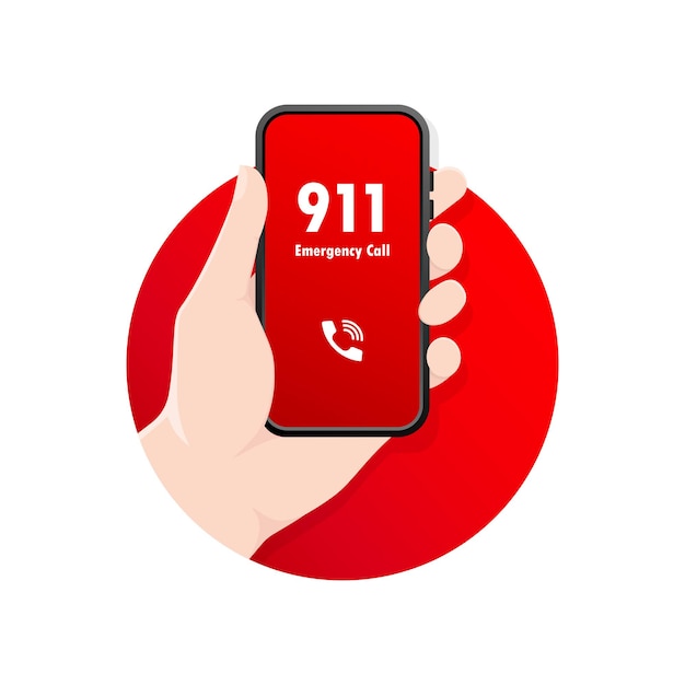 Premium Vector 911 calling in flat style illustration