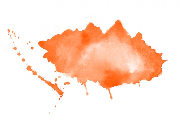 手描きのオレンジ色の水彩汚れテクスチャ背景 無料のベクター