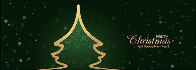 装飾品でクリスマスバナーテンプレート 無料ベクター