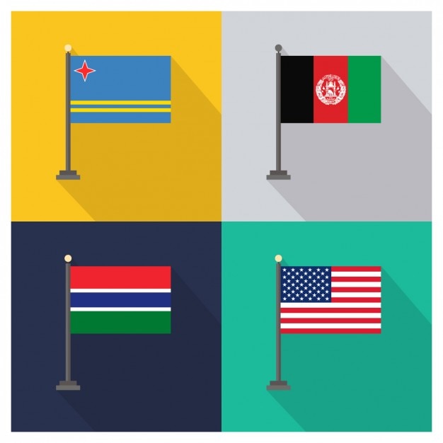 アメリカの国旗のアルバアフガニスタンガンビア 米国 無料のベクター