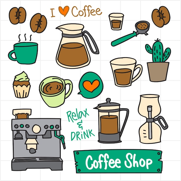 コーヒー メーカー イラスト コーヒーと紅茶の道具 イラスト