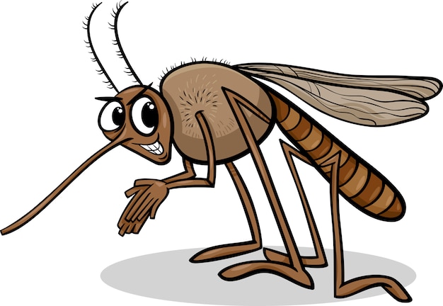 蚊の昆虫漫画のイラスト プレミアムベクター