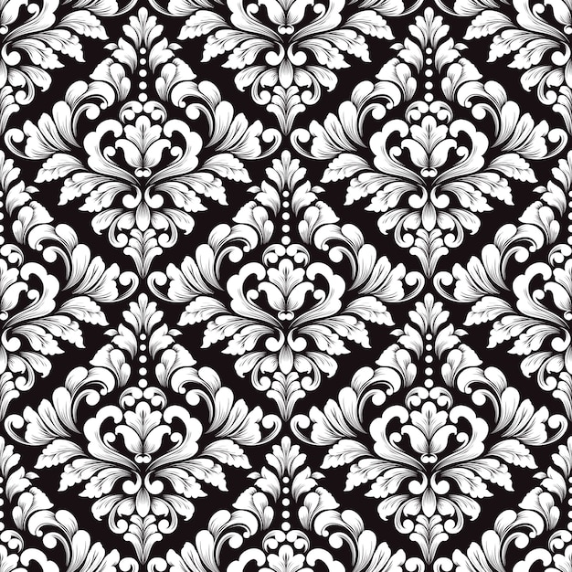 ベクトルダマスクシームレスパターン 壁紙のための古典的な豪華な昔ながらのダマスク織の飾り 無料のベクター