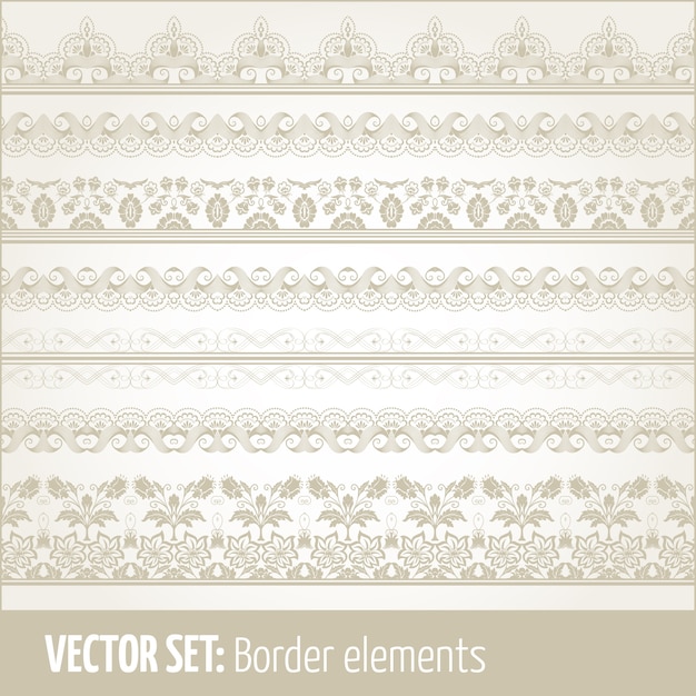 境界要素とページの装飾要素のベクトルセット ボーダーの装飾要素のパターン エスニックボーダーイラストベクトル 無料のベクター