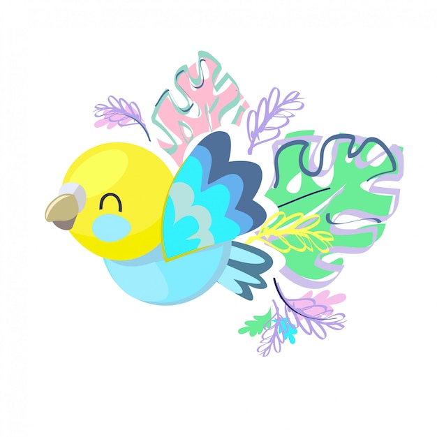 かわいい鳥のイラスト プレミアムベクター