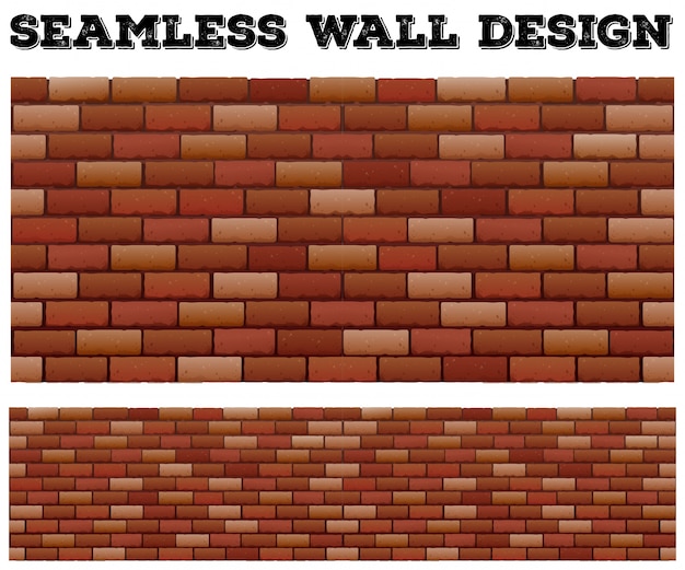 シームレスなレンガの壁のデザイン 無料のベクター