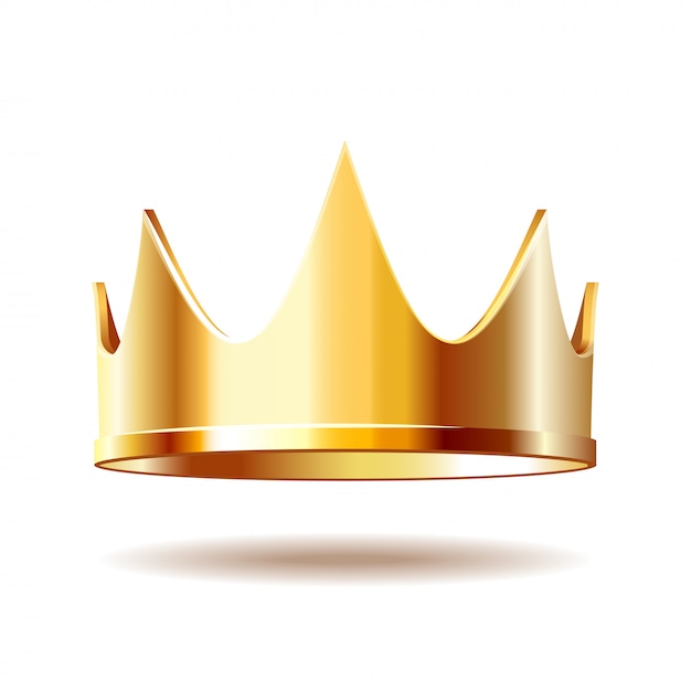 白の黄金の王冠 プレミアムベクター