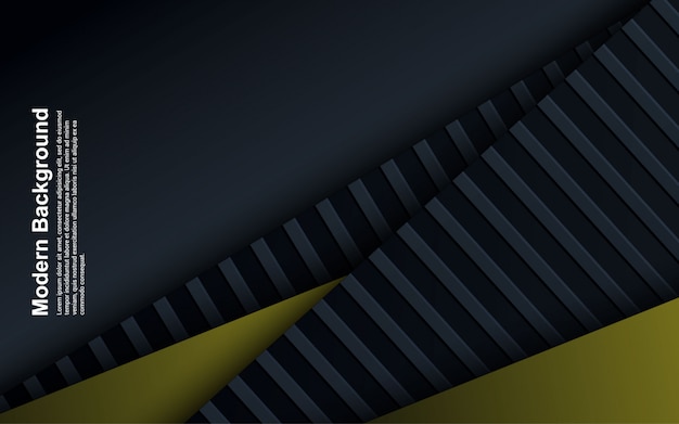 抽象的な背景黒と青と黄色の色のイラスト プレミアムベクター