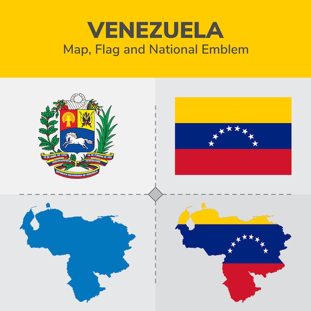 ベネズエラの地図 国旗 プレミアムベクター