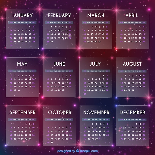 宇宙カレンダー 無料のベクター