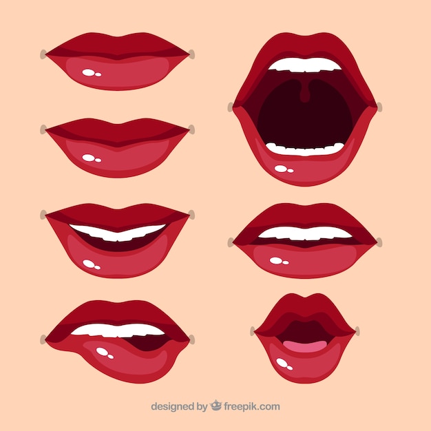Мультяшные губы на прозрачном фоне