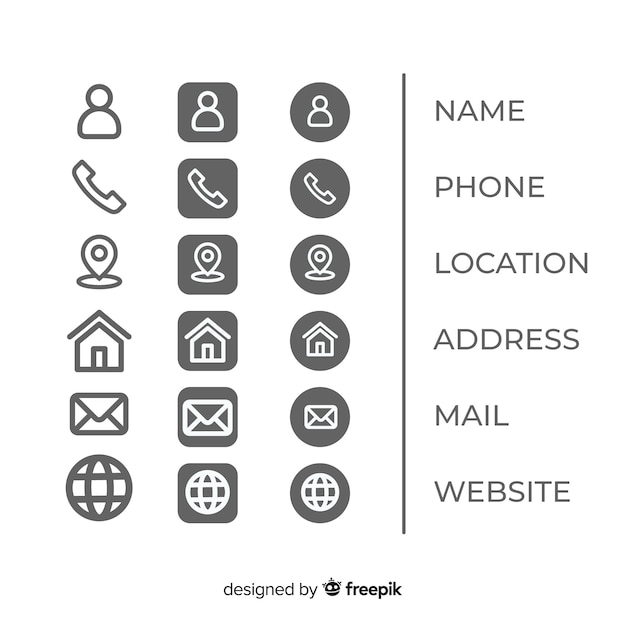 名刺のアイコンコレクション 無料のベクター