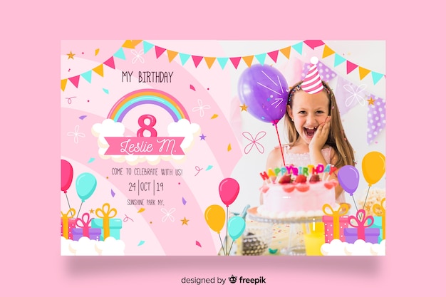 Фон для приглашения на день рождения девочки 1 год