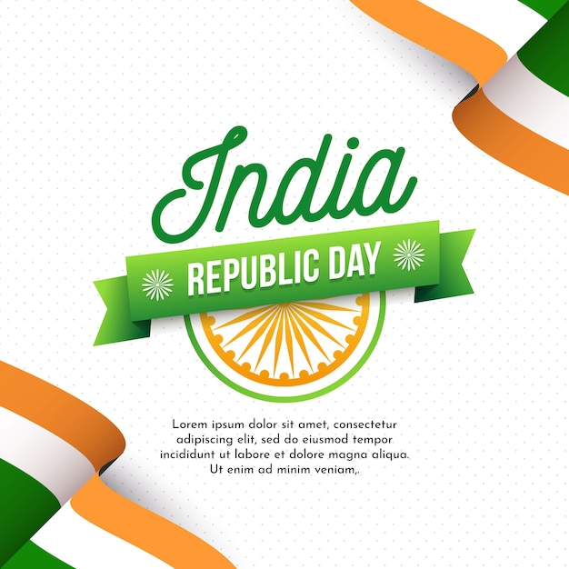 フラットなデザインのインド共和国記念日の壁紙 無料のベクター