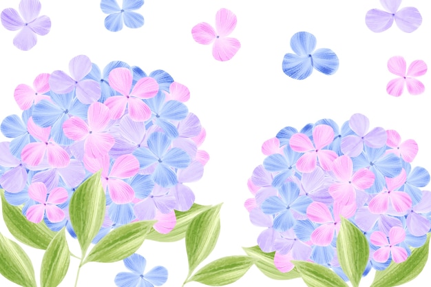 かわいいパステルカラーの水彩画の花の壁紙 無料のベクター