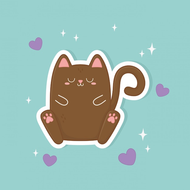 面白いファンタジー猫かわいいキャラクター プレミアムベクター