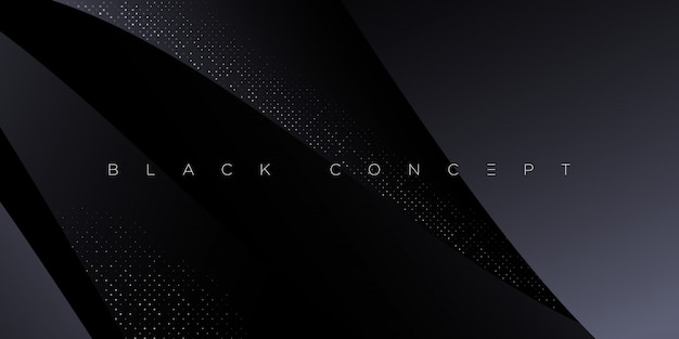豪華な暗い幾何学的要素を持つシンプルな黒プレミアム抽象的な背景 ポスター パンフレット プレゼンテーション ウェブサイト バナーなどの専用壁紙 プレミアムベクター