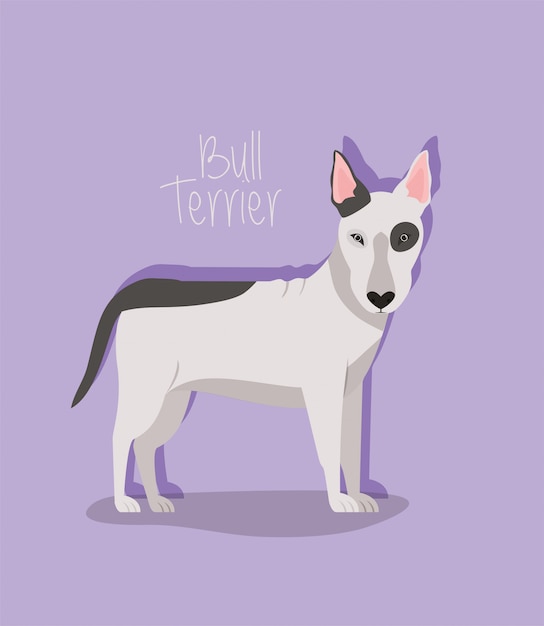 かわいいブルテリア犬ペットキャラクター プレミアムベクター