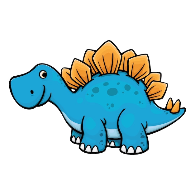 かわいいディノステゴサウルス漫画ベクトルイラスト プレミアムベクター