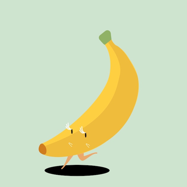 黄色の熟したバナナ漫画のキャラクターのベクトル 無料のベクター