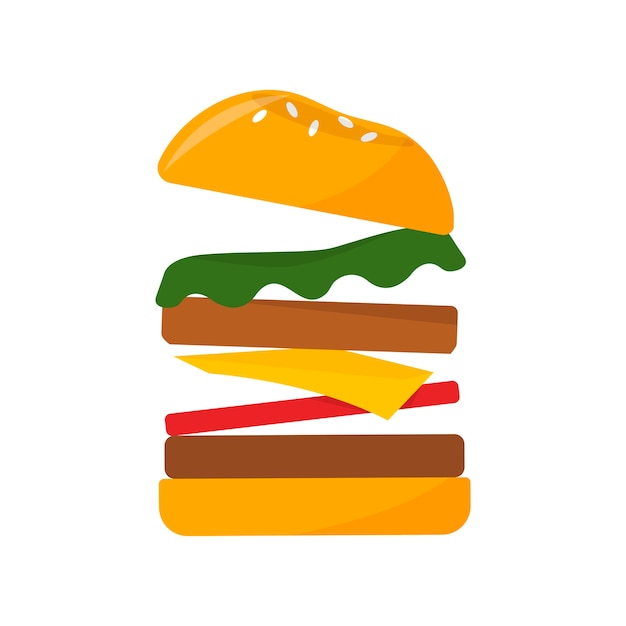 ビッグハンバーガーアイコングラフィックイラスト 無料のベクター