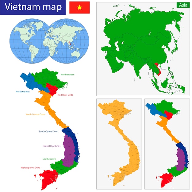 ベトナム地図 プレミアムベクター