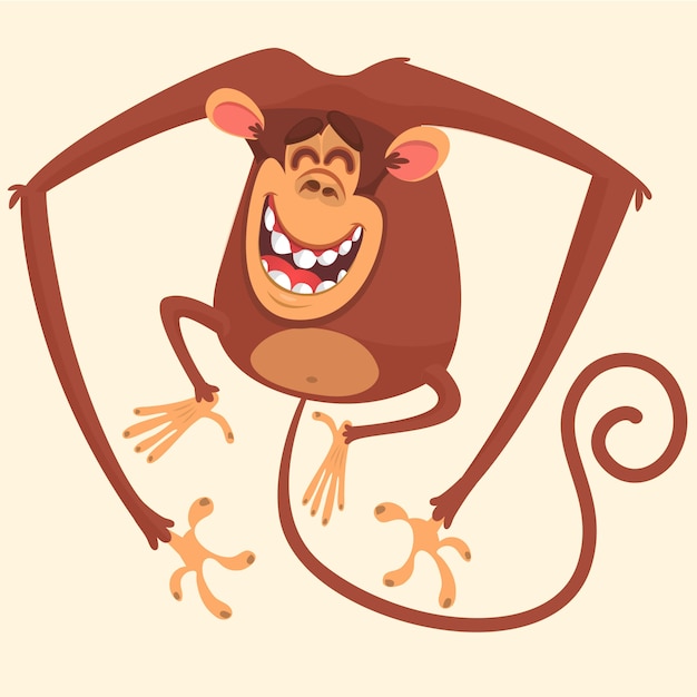 漫画面白い猿イラスト プレミアムベクター