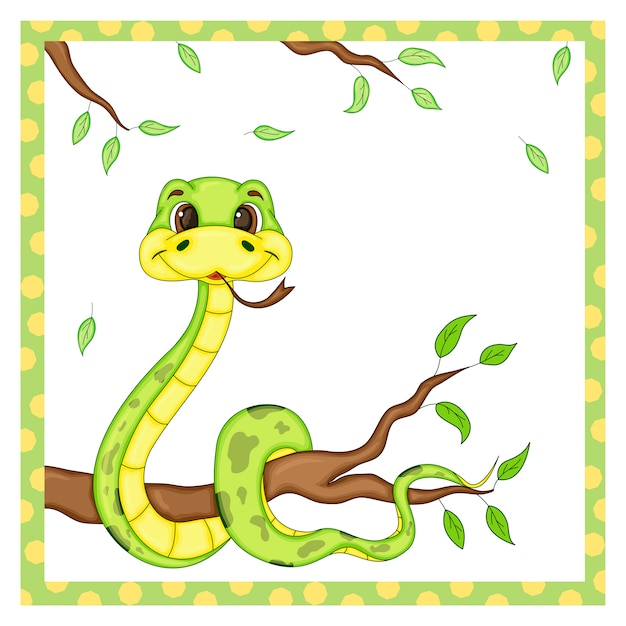 かわいい蛇 漫画の動物のキャラクター ベクトルイラスト