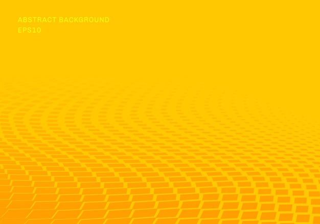抽象的なグラデーション黄色の正方形波パターン プレミアムベクター