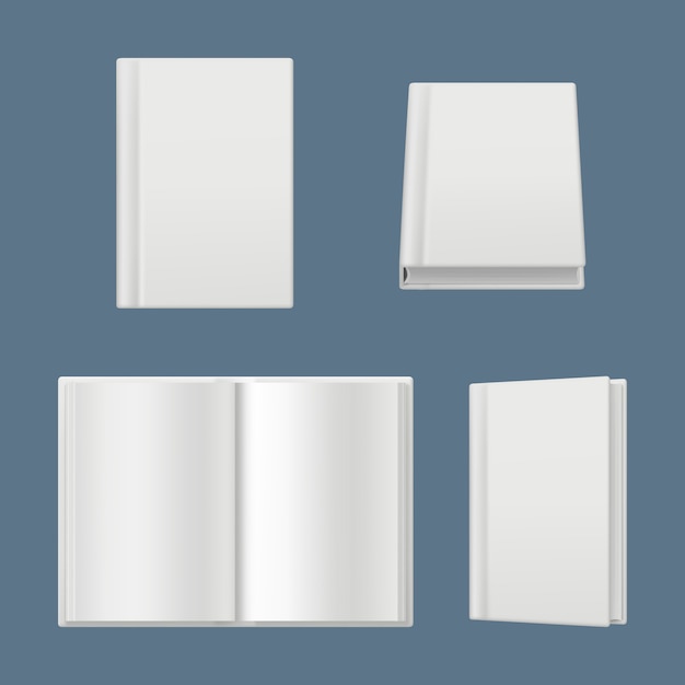 書籍のモックアップ 雑誌や本のきれいな白いページは パンフレットの表面のリアルなイラストをカバーしています プレミアムベクター