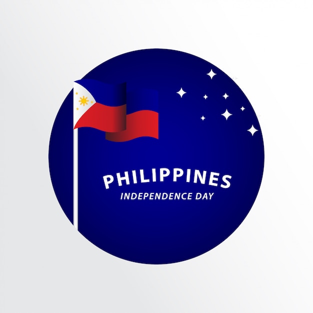 幸せなフィリピン独立記念日のお祝いテンプレートデザインイラスト プレミアムベクター
