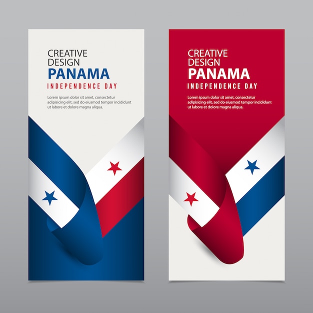 幸せなパナマ独立記念日クリエイティブデザインテンプレートイラスト プレミアムベクター