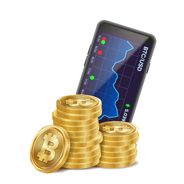 Биткойн торговая диаграмма Premium векторы
