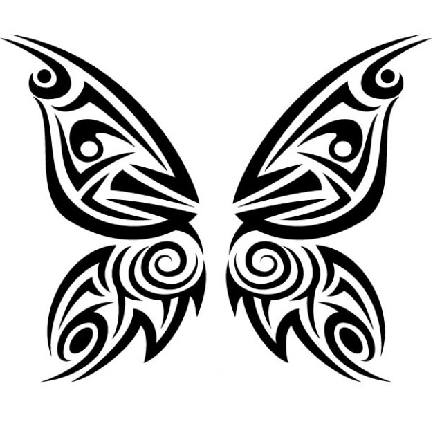 部族の蝶の入れ墨、ベクトル、イラスト ベクター画像 無料ダウンロード