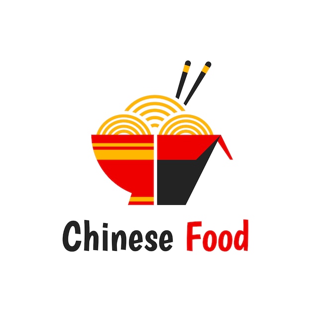 中華料理分離フラット漫画イラストアイコン白で隔離 麺箱 オリジナル