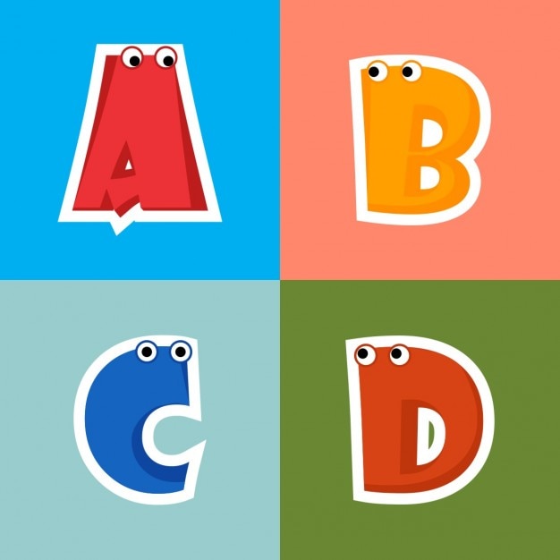 A, b, c, d, fun letters Vector | Free Download