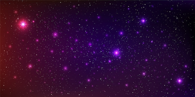 星屑と明るく輝く星が空間を照らしている高品質の背景銀河イラスト プレミアムベクター