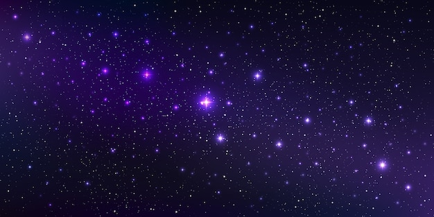 星屑と明るく輝く星が空間を照らしている高品質の背景銀河イラスト プレミアムベクター