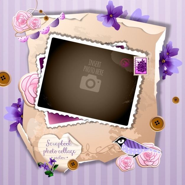A romantic setting on a violet\
background