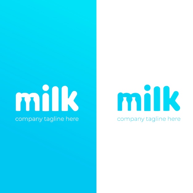 牛乳のブランドのためのシンプルでかわいいロゴ 無料のベクター
