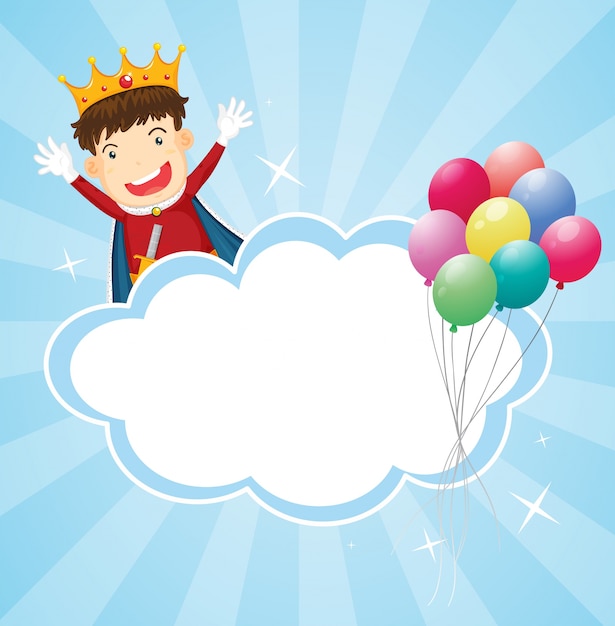 A stationery with a king and balloons