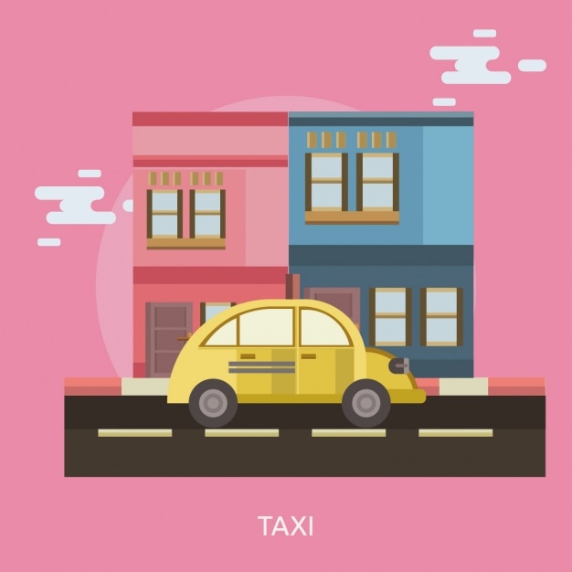 A taxi in the city