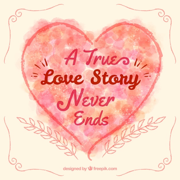 Download A true love story never ends heart Vector | Free Download