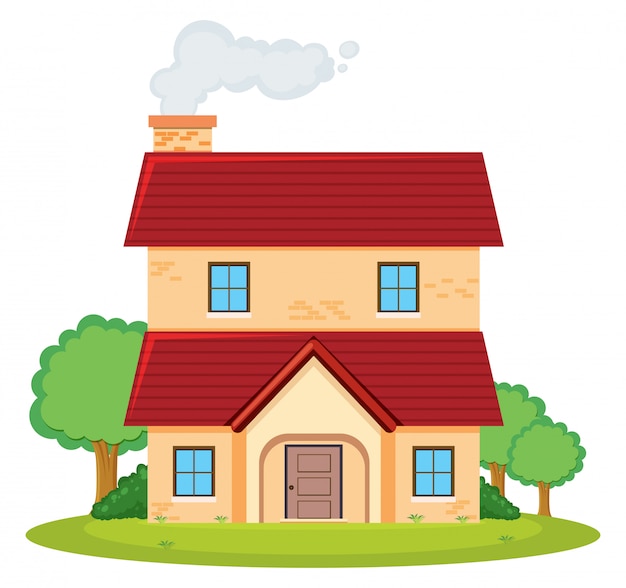 A two storey house Free Vector